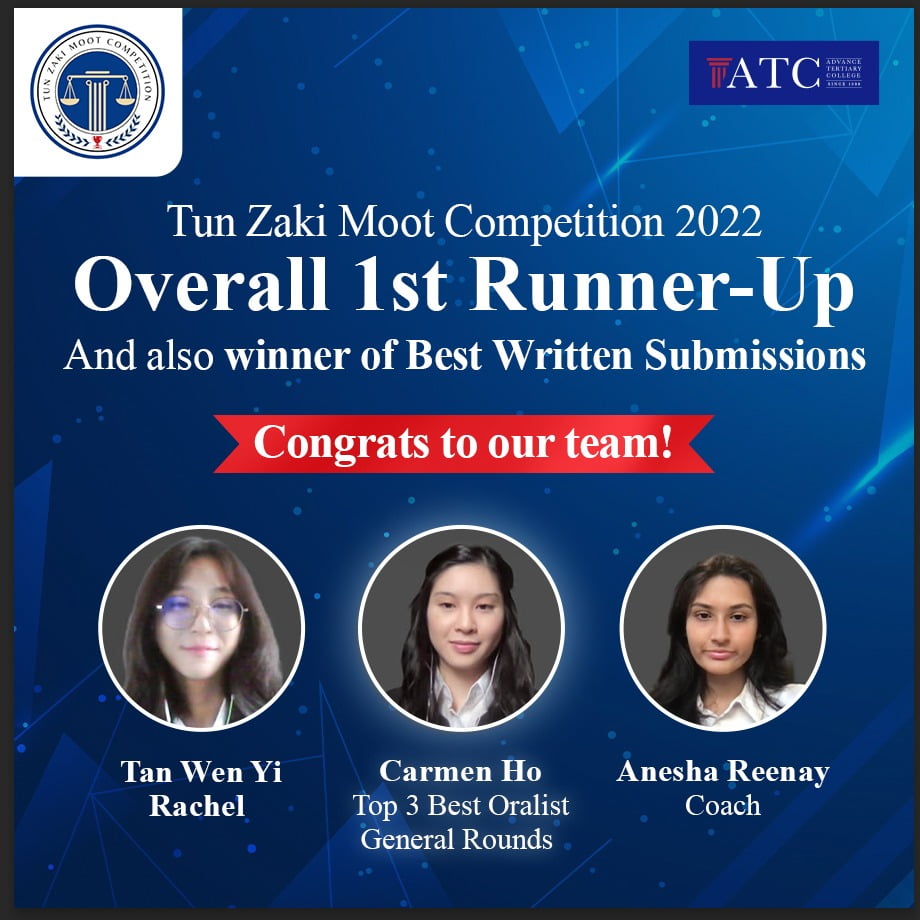 We are thrilled to announce our placing in the first-ever Tun Zaki Moot ...